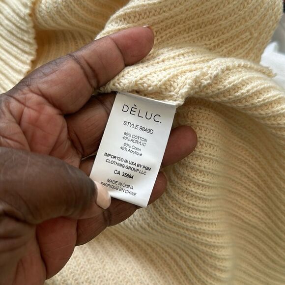 Deluc Cream Knit Sleeveless Sweater M - Picture 5 of 5